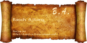 Basch Ajtony névjegykártya